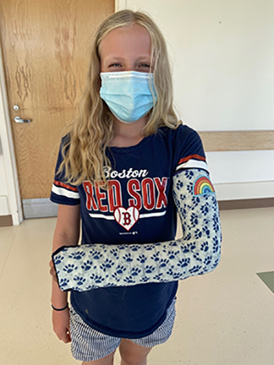 Katherine in August 2020 with her new cast.