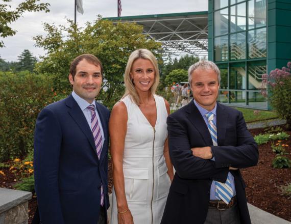 In August 2019, guest speakers from West Health presented Medicine Grand Rounds at Dartmouth-Hitchcock Medical Center. From left to right: Tim Lash, chief strategy officer and executive vice president of West Health and president of West Health Policy Center; Shelley Lyford, president and chief executive officer of West Health, the Gary and Mary West Foundation, and the West Health Institute; and Kevin Biese, MD, co-director of the Division of Geriatrics Emergency Medicine at the University of North Carolin