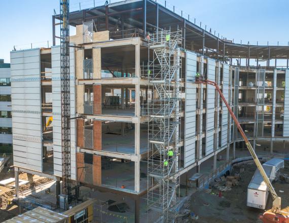 Patient Pavilion construction site.