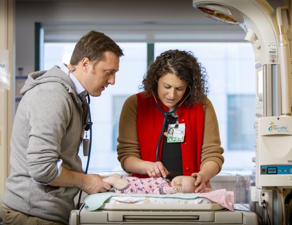 Neonatologist Tyler Hartman, MD, and nurse practitioner Kathryn Richards are leading a project to redesign care for stable preterm infants by transitioning their feeding from the hospital to the home.