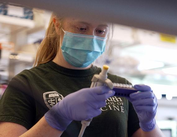 Student in lab