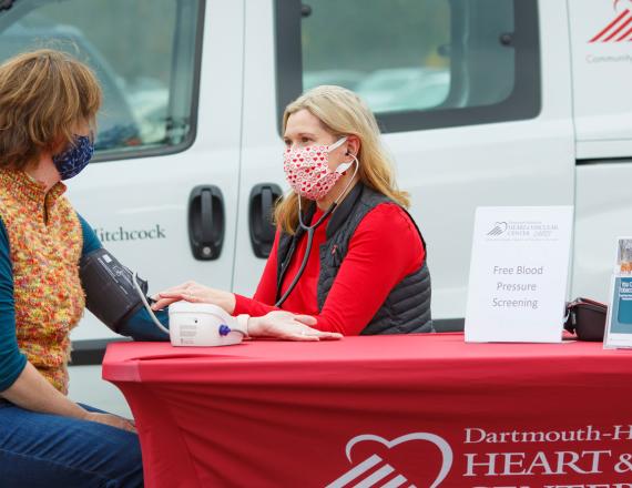 HVC CARES nurses like Leane Matchem, BSN, RN, travel to farmers’ markets, athletic games, health fairs, and other public events offering free heart health screenings to the community.