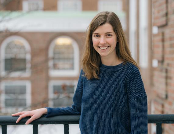 Abigail Dutton is testing a hypothesis that herpes, in mice, can impair memory and learning. (Photo by Eli Burakian ’00)