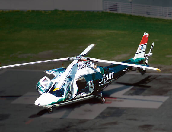 DHART helicopter in 1995