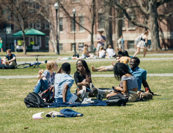 students on the green