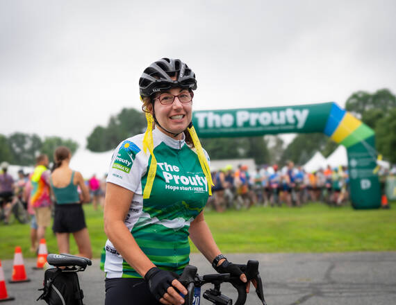 Prouty rider with ribbon